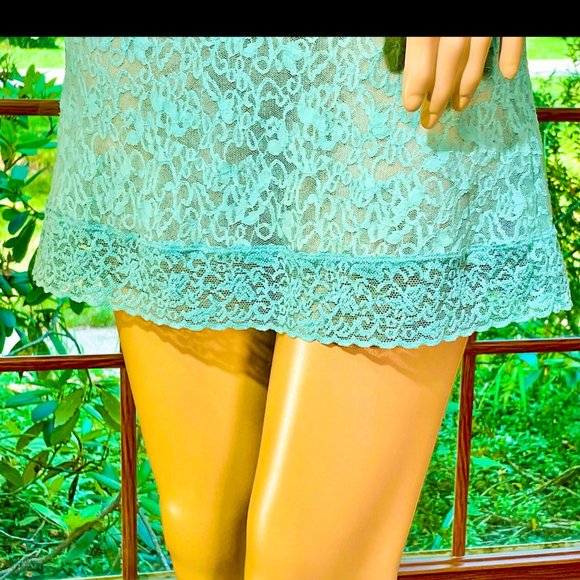 ▪️VICTORIAS SECRET▪️Tiffany Blue Sexy Sheer Lace Slip Nightie Lingerie - Picture 5 of 6